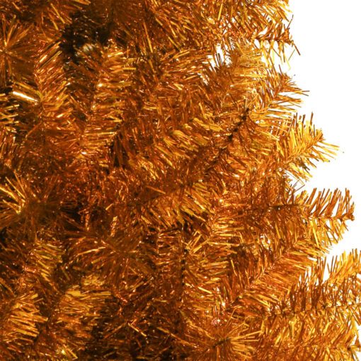 vidaXL Artificial Christmas Tree with Stand Gold 150 cm PET - Image 3