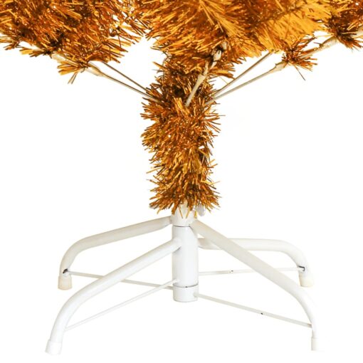 vidaXL Artificial Christmas Tree with Stand Gold 150 cm PET - Image 4