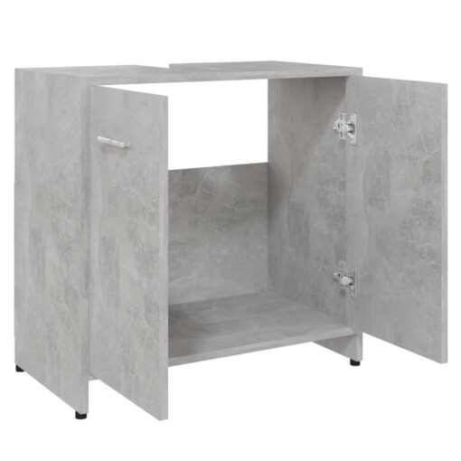 vidaXL Bathroom Cabinet Concrete Grey 60x33x61 cm Engineered Wood - Image 3
