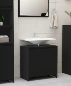 vidaXL Bathroom Cabinet Black 60x33x61 cm Engineered Wood