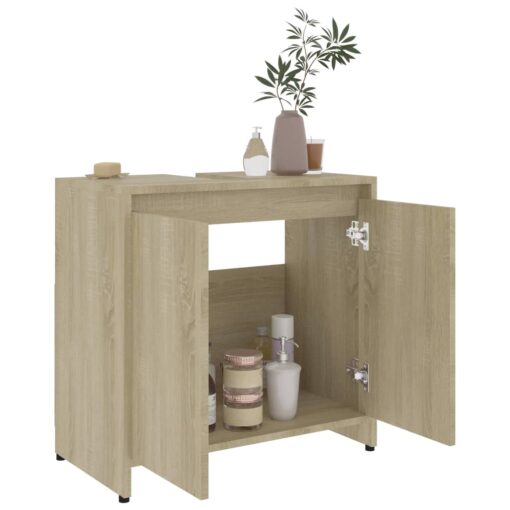Bathroom Cabinet Sonoma Oak 60x33x61 cm Engineered Wood - Image 2