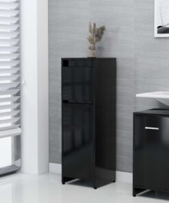 vidaXL Bathroom Cabinet Black 30x30x95 cm Engineered Wood