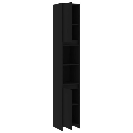 vidaXL Bathroom Cabinet Black 30x30x183.5 cm Engineered Wood - Image 3