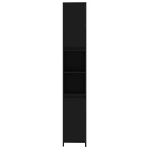 vidaXL Bathroom Cabinet Black 30x30x183.5 cm Engineered Wood - Image 4