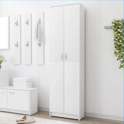 vidaXL Hallway Wardrobe White 55x25x189 cm Engineered Wood