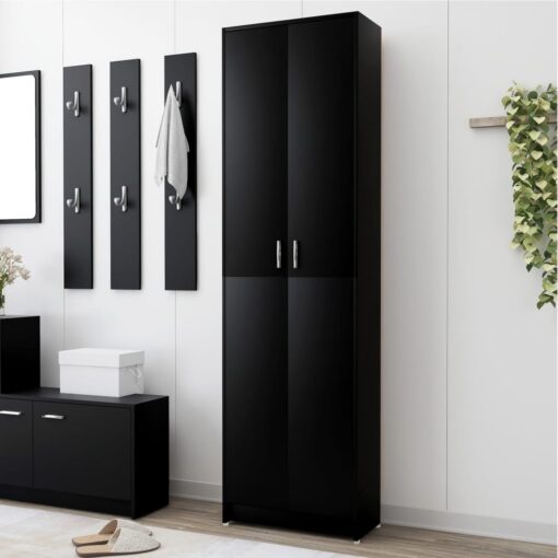 vidaXL Hallway Wardrobe Black 55x25x189 cm Engineered Wood