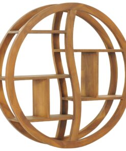 vidaXL Yin Yang Wall Shelf 80x17.5x80 cm Solid Teak Wood