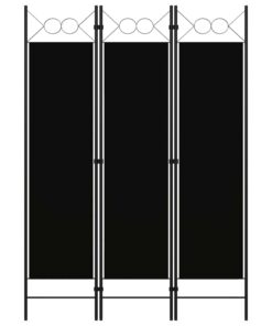 vidaXL 3-Panel Room Divider Black 120x180 cm