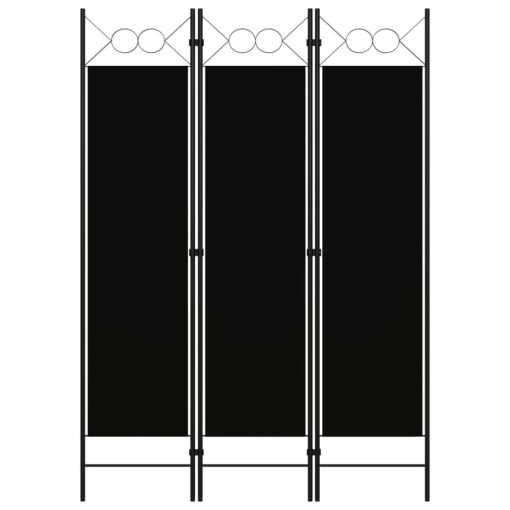 vidaXL 3-Panel Room Divider Black 120x180 cm