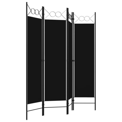 4-Panel Room Divider Black 160x180 cm - Image 2