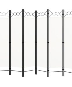 vidaXL 6-Panel Room Divider White 240x180 cm