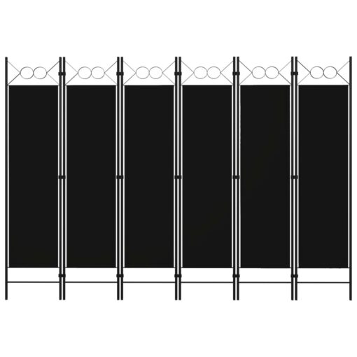 vidaXL 6-Panel Room Divider Black 240x180 cm