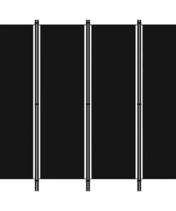 vidaXL 4-Panel Room Divider Black 200x180 cm