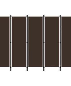 vidaXL 5-Panel Room Divider Brown 250x180 cm