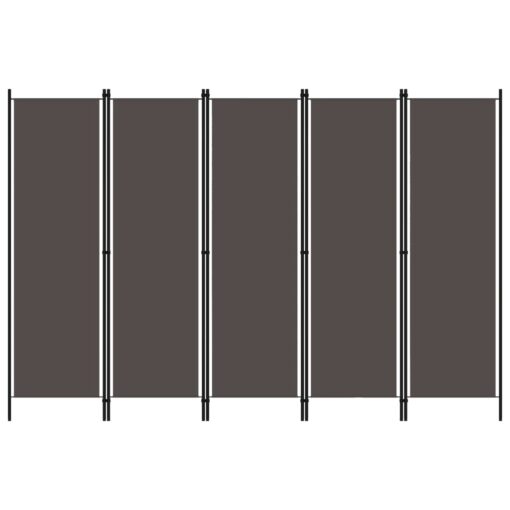 vidaXL 5-Panel Room Divider Anthracite 250x180 cm