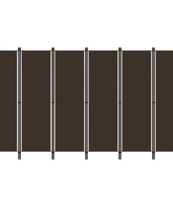 vidaXL 6-Panel Room Divider Brown 300x180 cm