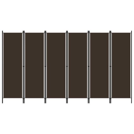 vidaXL 6-Panel Room Divider Brown 300x180 cm