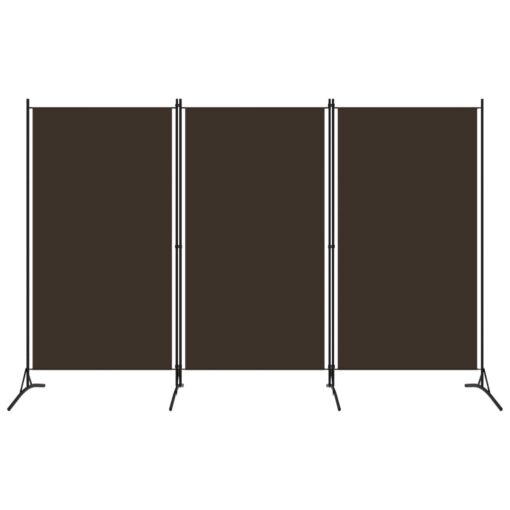 vidaXL 3-Panel Room Divider Brown 260x180 cm