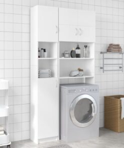 vidaXL Washing Machine Cabinet Set White Engineered Wood