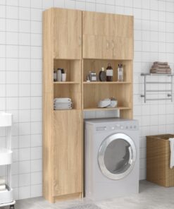 vidaXL Washing Machine Cabinet Set Sonoma Oak Engineered Wood