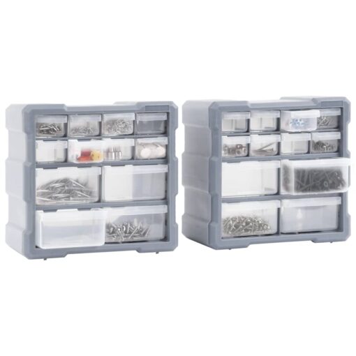vidaXL Multi-drawer Organisers with 12 Drawers 2 pcs 26.5x16x26 cm - Image 4