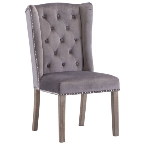 vidaXL Dining Chairs 4 pcs Grey Velvet - Image 2