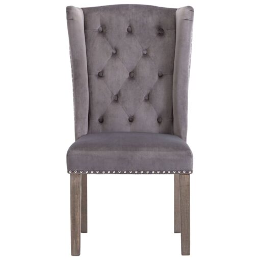 vidaXL Dining Chairs 4 pcs Grey Velvet - Image 3