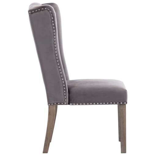 vidaXL Dining Chairs 4 pcs Grey Velvet - Image 4