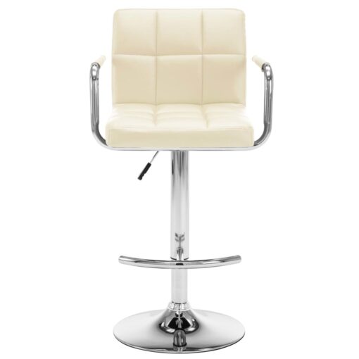 vidaXL Bar Stools 2 pcs Cream Faux Leather - Image 2