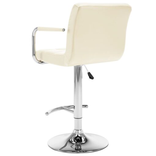 vidaXL Bar Stools 2 pcs Cream Faux Leather - Image 3