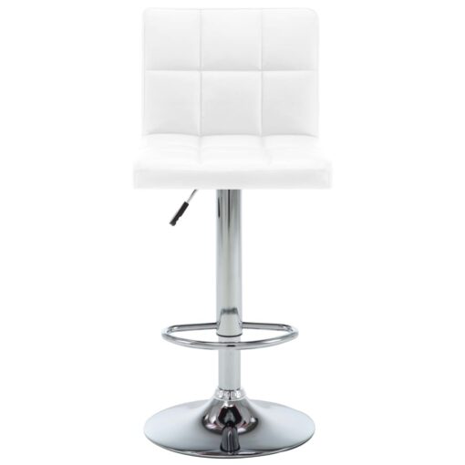 Bar Stools 2 pcs White Faux Leather - Image 2