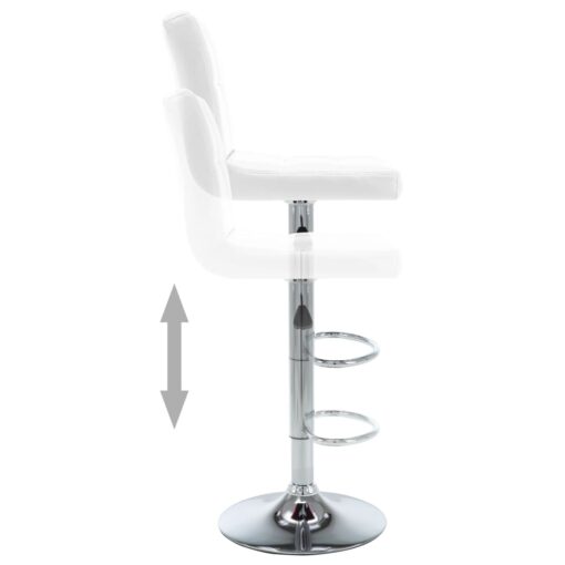 Bar Stools 2 pcs White Faux Leather - Image 3
