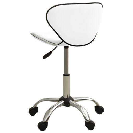 vidaXL Salon Spa Stool White Faux Leather - Image 3