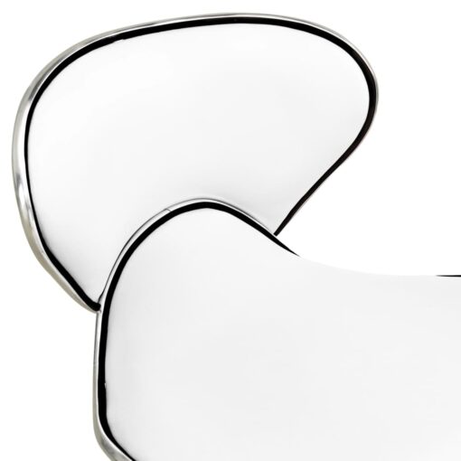 vidaXL Salon Spa Stool White Faux Leather - Image 4