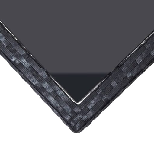 Garden Table Black 240x90x74 cm Poly Rattan and Glass - Image 2