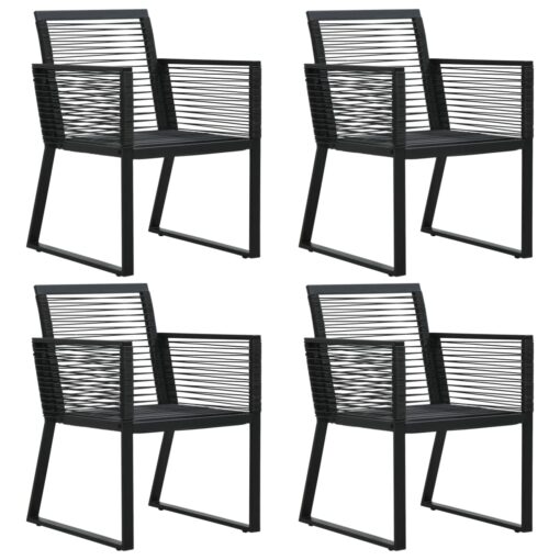 vidaXL Garden Chairs 4 pcs Rope Rattan Black