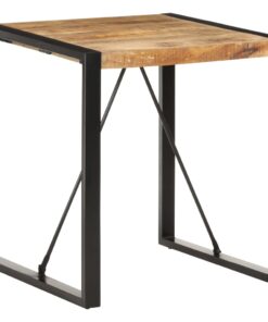 vidaXL Dining Table 70x70x75 cm Solid Rough Mango Wood