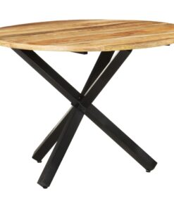 vidaXL Dining Table Round 100x100x75 cm Rough Mango Wood