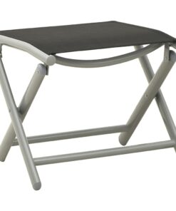 vidaXL Folding Footrest Black and Silver Textilene and Aluminium