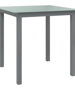 vidaXL Garden Table Light Grey 80x80x74 cm Aluminium and Glass