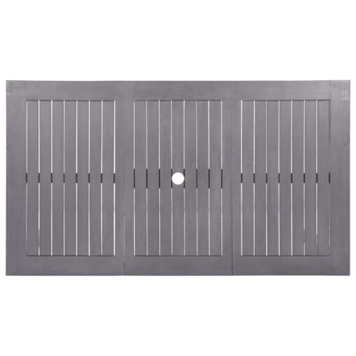 Garden Table Grey Wash 140x80x74 cm Solid Acacia Wood - Image 3