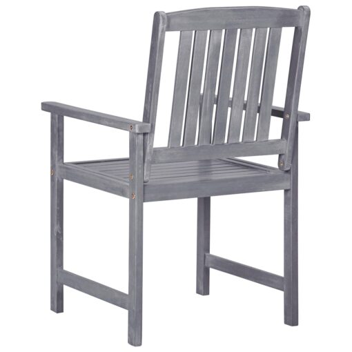 vidaXL Garden Chairs 4 pcs Solid Acacia Wood Grey - Image 2