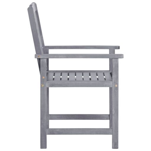 vidaXL Garden Chairs 4 pcs Solid Acacia Wood Grey - Image 3