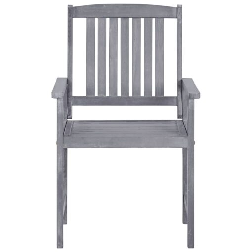 vidaXL Garden Chairs 4 pcs Solid Acacia Wood Grey - Image 4