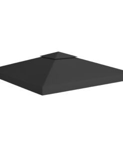 vidaXL 2-Tier Gazebo Top Cover 310 g/m² 3x3 m Black