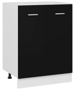 vidaXL Bottom Cabinet Black 60x46x81.5 cm Engineered Wood