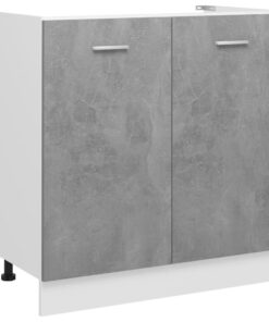 vidaXL Sink Bottom Cabinet Concrete Grey 80x46x81.5 cm Engineered Wood