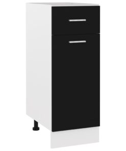 vidaXL Drawer Bottom Cabinet Black 30x46x81.5 cm Engineered Wood