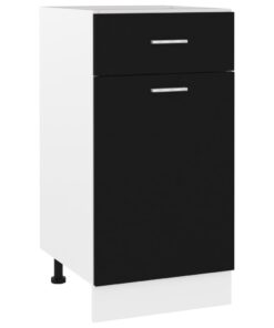 vidaXL Drawer Bottom Cabinet Black 40x46x81.5 cm Engineered Wood