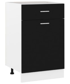 vidaXL Drawer Bottom Cabinet Black 50x46x81.5 cm Engineered Wood